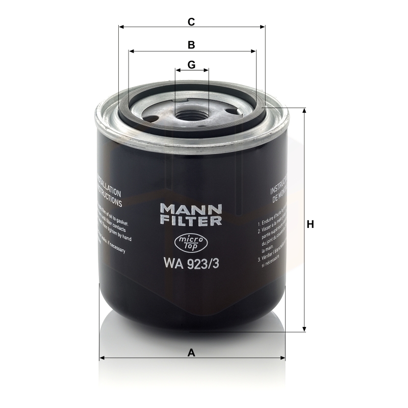 FILTRO DE LÍQUIDO DE REFRIGERACIÓN WA 923/3 MANN-FILTER | vesta-z